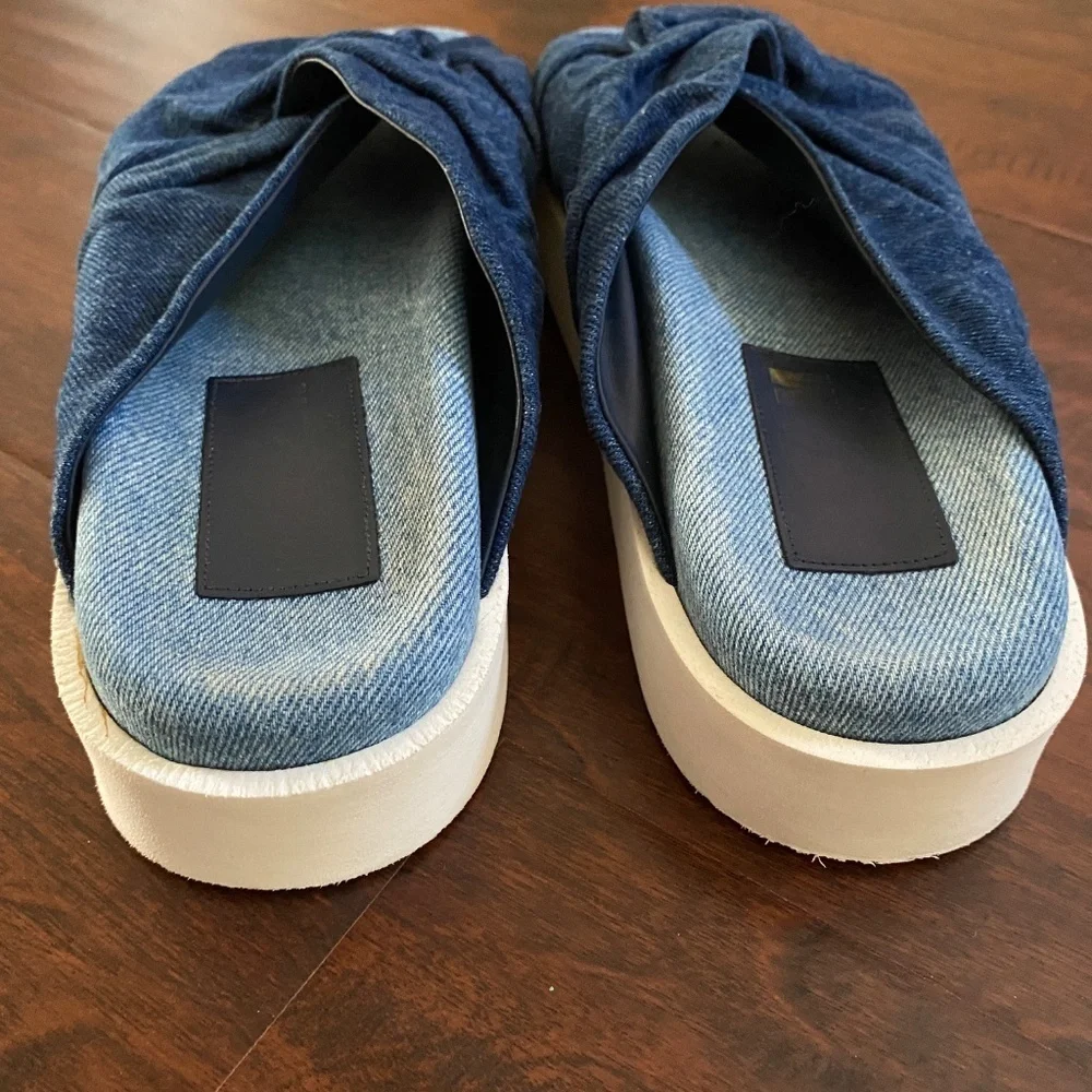 MSGM Blue Cloth Slide Sandals European Model Size 9 (EU 39)